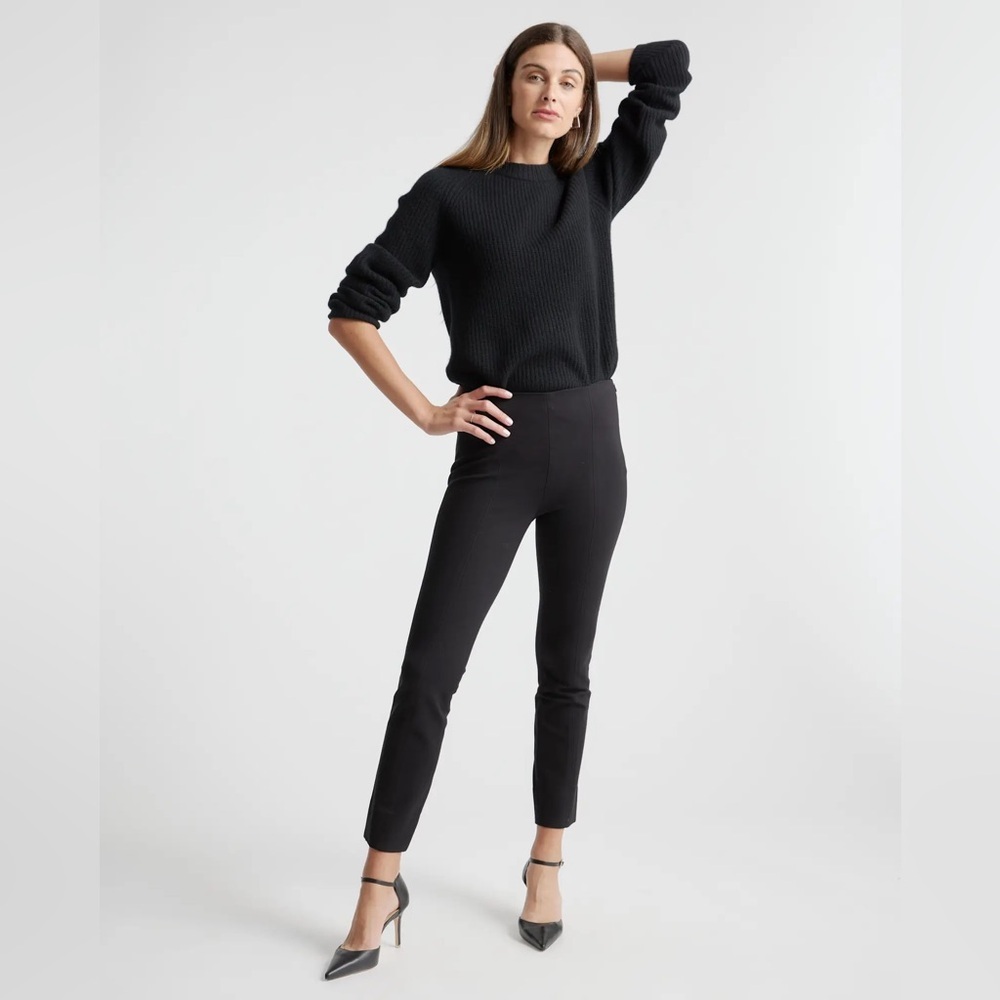 Quince Ultra-Stretch Ponte Pintuck Ankle Pants Size Small